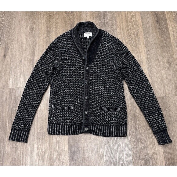 Rag & Bone Cardigan Mens Medium Shawl Collar Wool Cotton Gray Sweater - Picture 1 of 9
